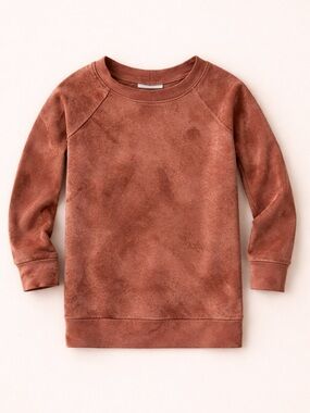 Jax & Lennon ‘Terracotta Stonewash’ Girls Long Sleeve Crewneck Sweater Dress